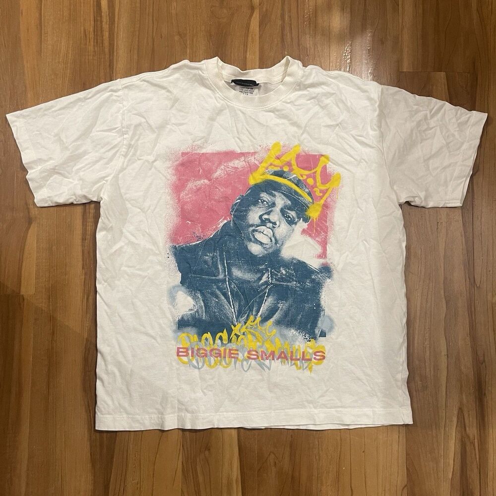 The Notorious B.I.G. T-shirt Size S/P Small White Biggie Smalls Crown Tshirt